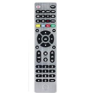 GE UltraPro 4-Device Universal Remote, Brushed Silver
