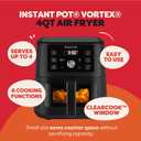 Instant Pot 4Qt Vortex 6-in-1 Mini Air Fryer, Custom Program Options, Air Fry, Broil, Roast, Dehydrate, Bake, Reheat, Black, 4 Quarts