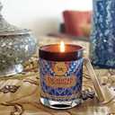 Handmade Glass Ottoman Hammam(Bath) Organic Soap Scent Glass Candle, 14oz 100 Hour Long-Burning, Highly Scented with Eucalyptus, Mint, Lavender. Stress Relief & Aromatherapy. Decorative Gift. (Blue)