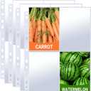 50 Pack 3.5x5 Seed Storage Sleeves, 400 Pockets Garden Seeds Storage Organizer Pages Seed Keeper, Top Loading Clear Seed Organizer Sheet Photo Sleeves for Binder