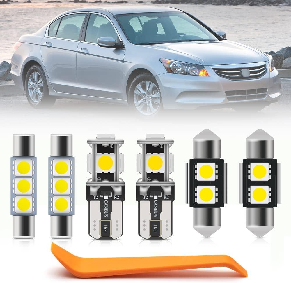 14pcs Accord Interior LED Lights Bulb Kit for Hon'da Accord 2008 2009 2010 2011 2012 Map Dome Trunk Lights Super Bright 6000K White LED Interior Light Bulbs Package + Install Tool