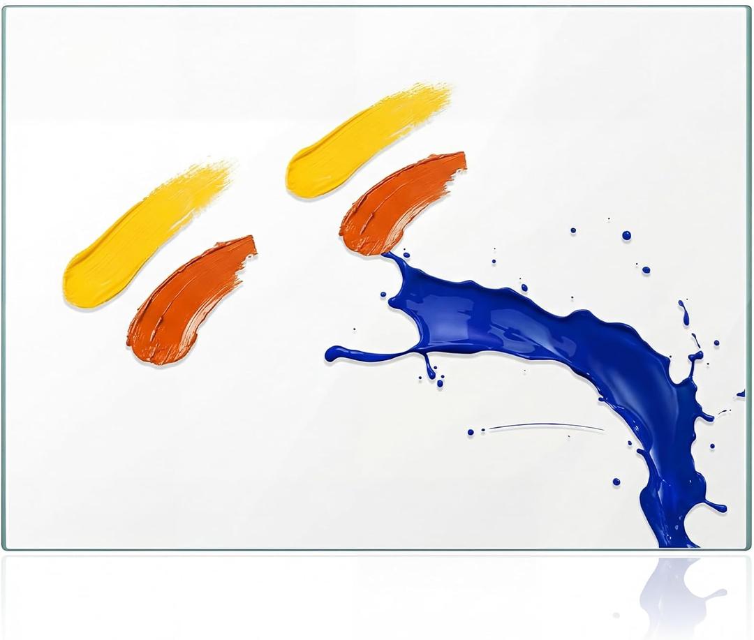 Nuanchu 1 Pcs 9 x 12 Inches Clear Tempered Glass Palette for Oil Painting Keeps Wet Paint Fresh Scratch Resistant Easy Clean up for Palette Artist Supplies DIY Color Mixing