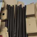 2 Pack Curtain Rods for Windows 48 to 84 Inches, USFOOK 7/8 Inch Telescoping Splicing Curtain Rod 32 to 86 Inch, Bronze Drapery Rod with Leaf Finials