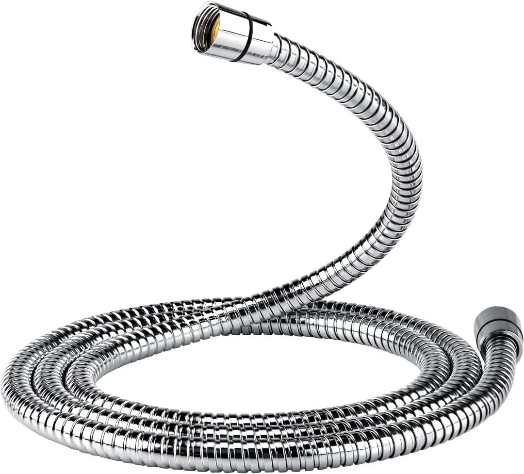 Shower Hose, 79 Inches Extra Long Stainless Steel Handheld Shower Head Hose with Brass Insert and Nut, Flexible, Chrome