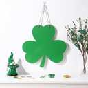 St Patricks Day Door Decorations Wooden Shamrock Hanging Sign for Holiday Farmhouse Home Front Porch and Wall Window Decor