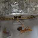 AOOCHOK Modern Crystal Chandelier Gold Pendant, Round Crystal Light Fixture Hanging Lamp, for Dining Room, Restaurant, Hallway, Balcony, 15.7 inch