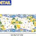 Lemon Kitchen Valance for Windows, Yellow and Blue Mediterranean Curtains Valances 54x18, Farmhouse Sunner Decorations for Home, Seasonal Sunshine Window Treatment Tiers