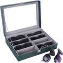 AUTOARK Leather 8 Piece Eyeglasses Storage and Sunglass Glasses Display Case Organizer