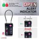 Tool-Less TSA Approved Luggage Lock with Alert Indicator, 4-Digit Resettable Combination, Durable Zinc Alloy Travel Locks for Suitcase, Backpack, Toolbox, Locker, Keyless  Black (4 Pack)