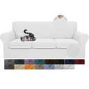 JIVINER Pieces Couch Covers for 3 Cushion Couch Stretch Sofa Slipcover with 3 Seat Cushion Covers Thick Fitted Couch Cover for Pet Dogs Furniture Protector (Sofa, Off White)