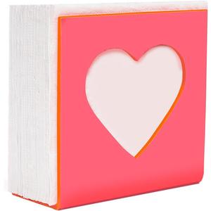 ROYALITA Valentine's Day Acrylic Heart Napkin Holders for Tables - Cute Napkins Holder Dining Table Decorations, Pink Anniversary Decor Cafe Pop Cute Table Gifts, for Office, Kitchen, Restaurant, Bar