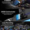 4 Channel Dash Cam Front and Rear Inside Left Right, 360° Dash Camera with 5GHz WiFi & App Control, 24H Parking Monitor, Super Night Vision, G-Sensor, Loop Recording, 64GB SD Card Included