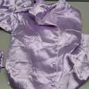 LYANER Women's Pajamas Set 7pcs Silk Satin Sleepwear Loungewear Cami Shirt Pj Set (Medium, Purple)