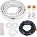 findmall 50FT Air Conditioning Tubing Hose Extension 1/4 and 3/8 Insulated Red Copper Hoses Fit for Mini Split Air Conditioner