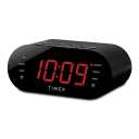 Timex Alarm Clock for Bedroom with FM Radio and 10 Station Presets, Clock Radio with Dual Alarms, USB Charger, Large Display, Sleep Timer, and Snooze – Black (T232B)