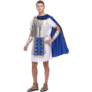 EraSpooky Adult Mens Roman Gladiator Costume Ancient Roman Emperor of the Sun Imperator Set Halloween Dress Up Party (Medium)