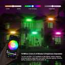 Smart Outdoor Color-Changing Flood Lights, RGBCW 360W Linkable LED Wall Washer with App & RF Control, 2700K-6500K Tunable White Dimmable, IP65 RGB Floodlight for House, Yard, Holiday Party