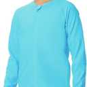 HODOSPORTS Boys UPF 50+ Rash Guard Swim Shirts with Zipper Long Sleeve Quick Dry UV Protection Sun T-Shirts (Blue)