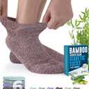 Doctor's Select Viscose Bamboo Ankle Diabetic Socks for Women and Men - 6 Pairs | Super Soft, Non Binding, Loose Wide Top Light Colors - 6 Pairs, Medium