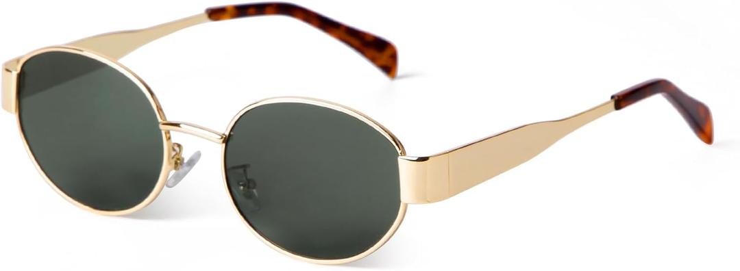 VIA LEECA Retro Sunglasses for Women Men, 90s UV400 Protection Sun Glasses Classic Shades (Metal Frame/ G15 Lens)