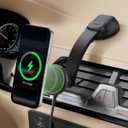 Belkin Wireless Car Charger, Magnetic Car Dash Mount w/ 1M USB C Cable, Qi2 MagSafe Compatible Fast Charging iPhone Charger for iPhone 17, Galaxy S25, Pixel 10, & More - Travel Accessories - Black