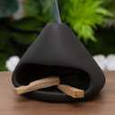 Palo Santo Holder Incense Burner-Zongzi Clay Smudge Bowl with Chimney, Mini Ceramic Fireplace for sageCone Burning, Aromatic Home Decor, Ceramic ash Tray, Anxiety Relief Meditation for Women