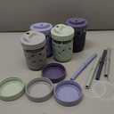 PandaEar 4 Pack Kids & Toddler Glass Cups, Glass Mason Jar Cups 8.45 oz with Silicone Sleeves & Straws, Toddler Spill-Proof Smoothie Cups