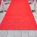 Blue Panda Red Carpet Runner for Party - 3 Ft x 50 Ft, Red Polyester Carpet for Wedding Aisle, Prom Decorations, Movie Theme Party & Proposal Decor