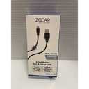 Z GEAR 6 Foot Braided Synk & Charge Cable. Metal Housing. For Lightning Tip