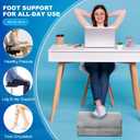 Foot Rest for Under Desk at Work, Foot Stool with Washable Cover, Comfortable Office Desk Accessories, Footrest with 3 Adjustable Heights, for Offices Gaming Chair, for Leg Support, Gray (Without Feet Warm Pocket)