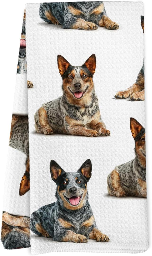 Australian Cattle Gifts Kitchen Towels, IAustralian Cattle Dog Gifts for Women Men Dish Tea Towels for Kitchen Bathroom Decor, Dog Lover Gifts Hand Towel for Bathroom Decor, 16x24 Inches