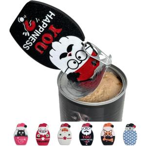 2 x Pull Tab Opener for Food Cans Fridge Magnets Tab Openers for Seniors Cute Cat Dog Food Can Opener Tool for Long Nails Arthritis Sore Hands Santa Black