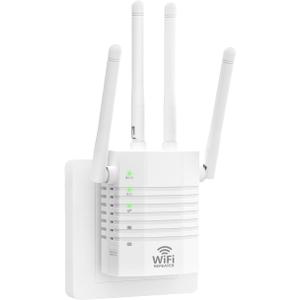 Dual Band 5GHz/2.4GHz WiFi Extender,1200Mbps WiFi Extender Signal Booster 12880 Sq.Ft Coverage, EasyMesh & 105 Device Support