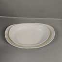 HBlife Fruit Bowl for Kitchen Counter - 2 Tier Fruit Basket with Metal Stand, Ceramic Fruit Holder, Tiered Fruit Platter Serving Trays for Party(Large Size) (White Bowl Gold Rack)