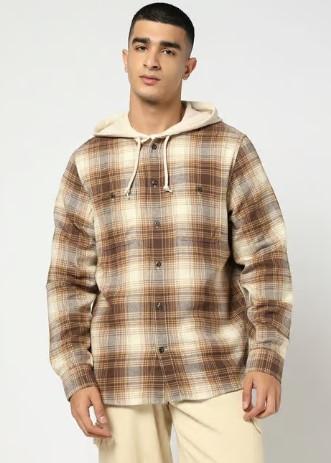 GAP Men's Long Sleeve Hooded Flannel Button-Down Shirt, X-Large (XL)