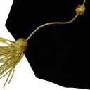 GraduationMall Graduation Doctoral Tam Velvet with Gold Bullion Tassel (Black)