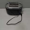Mueller Retro Toaster 2 Slice with 7 Browning Levels and 3 Functions: Reheat, Defrost & Cancel, Stainless Steel Features, Removable Crumb Tray, Under Base Cord Storage, Black