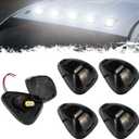 PSEQT Cab Roof Marker Lights 10 LED White Top Clearance Running Lights Compatible with Ford 1999-2016 F150 F250 F350 F450 F550 Super Duty Pickup Trucks SUV (5PCS, Smoked Lens)
