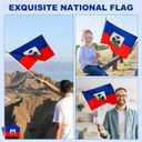 12 Pack Haiti Stick Flags Small 12x18 Inch Haitian Hand Held Flags with 24 Inch Wooden Pole Decorations