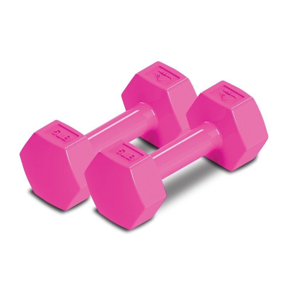 RBX Weights Dumbbells Set - Neoprene Arm Weights With Non-Slip Grip, Strength Training Equipment for Home or Gym, Anti-Roll ((E) 5 lb (Set of 2), Pink)