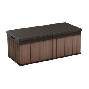 Keter Darwin 100 Gallon Resin Large Deck Box - Organization and Storage for Patio Furniture, Outdoor Cushions, Garden Tools and Pool Gear