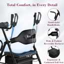 Upright Rollator Walker, Heavy Duty Stand Up Walkers for Seniors with Seat and Reversible Backrest, Foldable Standing Rollator with 8" Anti-Slip PU Wheels, Black