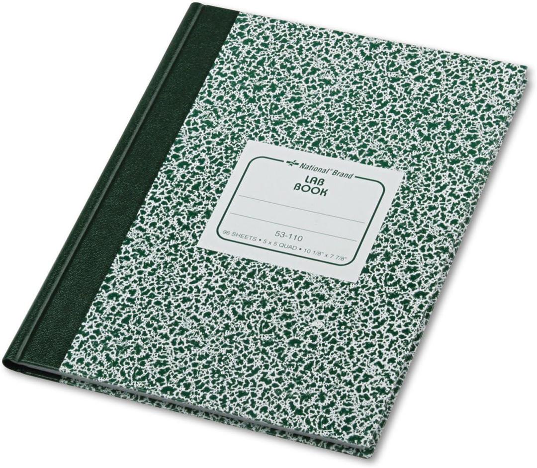 National Laboratory Notebook, 5 x 5 Quad Ruling, Flexible Cover, Sewn Binding, 10.125" x 7.875", 96 Sheets (53110)