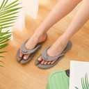 Shower Shoes Travel Slippers for Women Men, Folding Slides Sandals, Portable Hotel Spa Slippers, Waterproof Quick Drying Flip Flops, Beach Sandals (Gray, XXL)