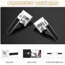 Probrico Heavy Duty Square Door Handle with Black Leather Hand Lever, Keyless Passage Interior Door Levers for Hallway or Closet, Polished Chrome, 5 Pack