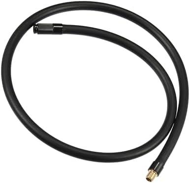 Motoforti Universal Tire Inflator Hose Adapter, Tire Inflator Extension Hose Chuck Adapter Air Pump Tube Tire Valve Connection Pipe, 80cm Length, Copper Rubber, Black, 1 Pc