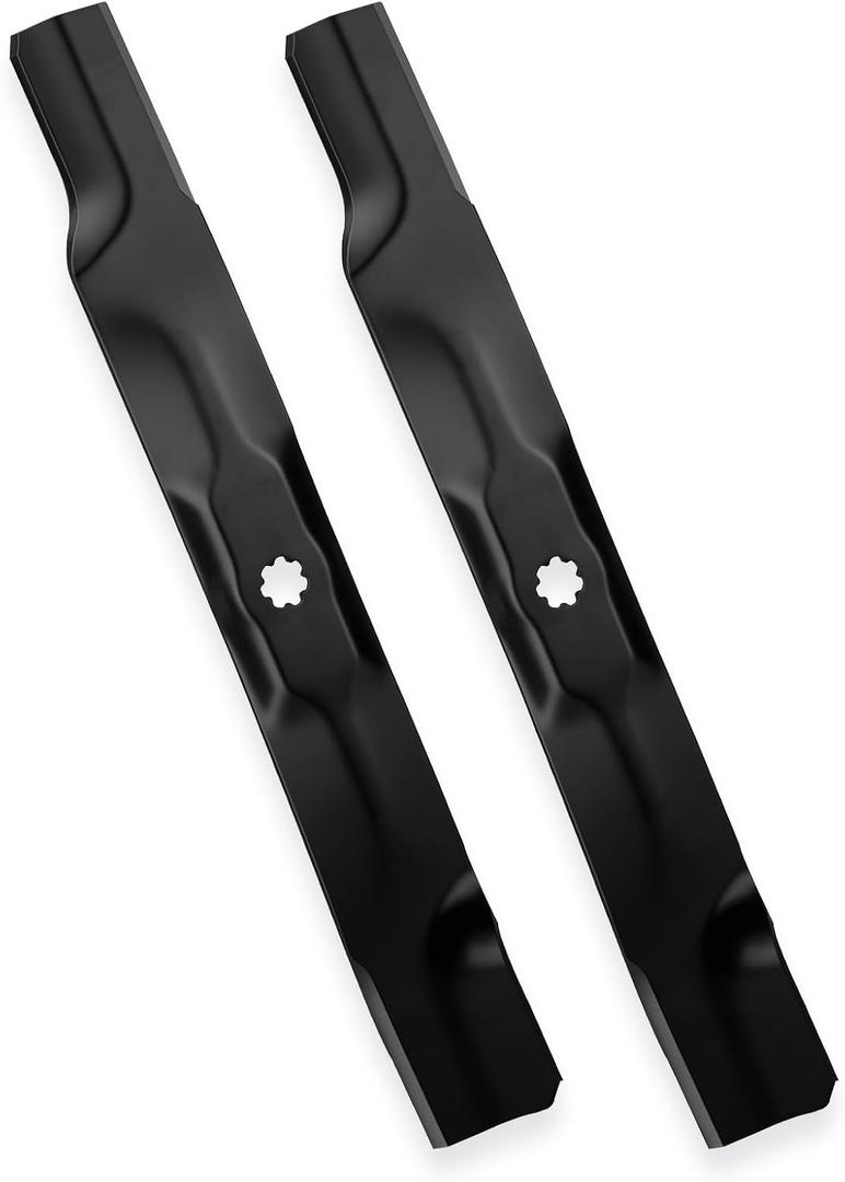AM141034 42 inch 7-Star Blades for John Deere D130 D105 D110 D125 LA135 LA105 X300 Z225 Z235 LT160 LT180 42" Deck Lawn Tractor and Garden Replace JD AM137329 M154062 AM141037 (High Lift) 2-Pack, Black