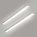2 Packs 4FT LED Batten Light with 50cm Cable, Ultra-Thin Ceiling Surface Mounted Light, 40W, 4000K, IP20, LED Ceiling Lamp for Garage, Shop, Hallway, Office, Market