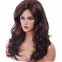 Rugelyss Vintage Wigs Brown Mixed Blonde Wig for Women Lady Layered Synthetic Full Wigs for 60s 70s 80s Cosplay Costume Disco Hair Wig