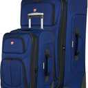 SWISSGEAR Sion Softside Expandable Spinner Luggage Durable Lightweight Travel Suitcase, Blue, 2-Piece Set (21/29)